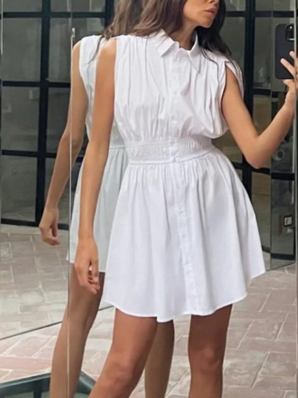 Zara White Shirt Dress, XS